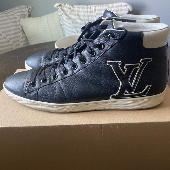 Louis Vuitton Men’s High Too Leather Sneakers.. - Picture 3 of 6